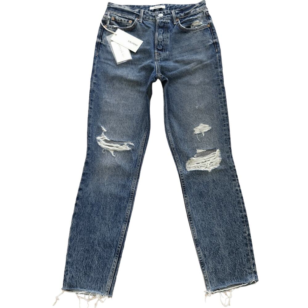 GRLFRND Karolina super high rise distressed skinny leg jeans Go My Way Sz 27 NEW